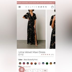 Worn once Baltic born black velvet dress